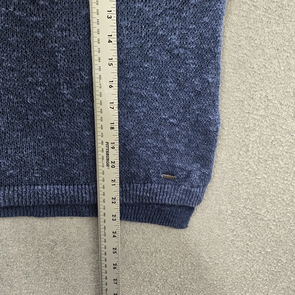 Abercrombie & Fitch Women Sweater L Blue Long Sleeve Open Knit Fairy Grunge